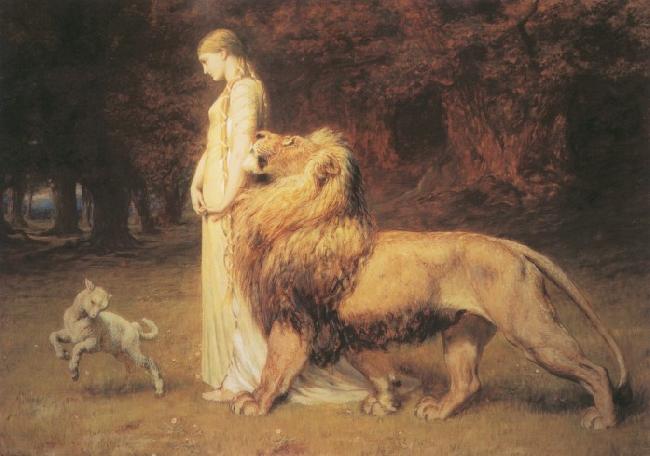 Briton Riviere Una and Lion Sweden oil painting art